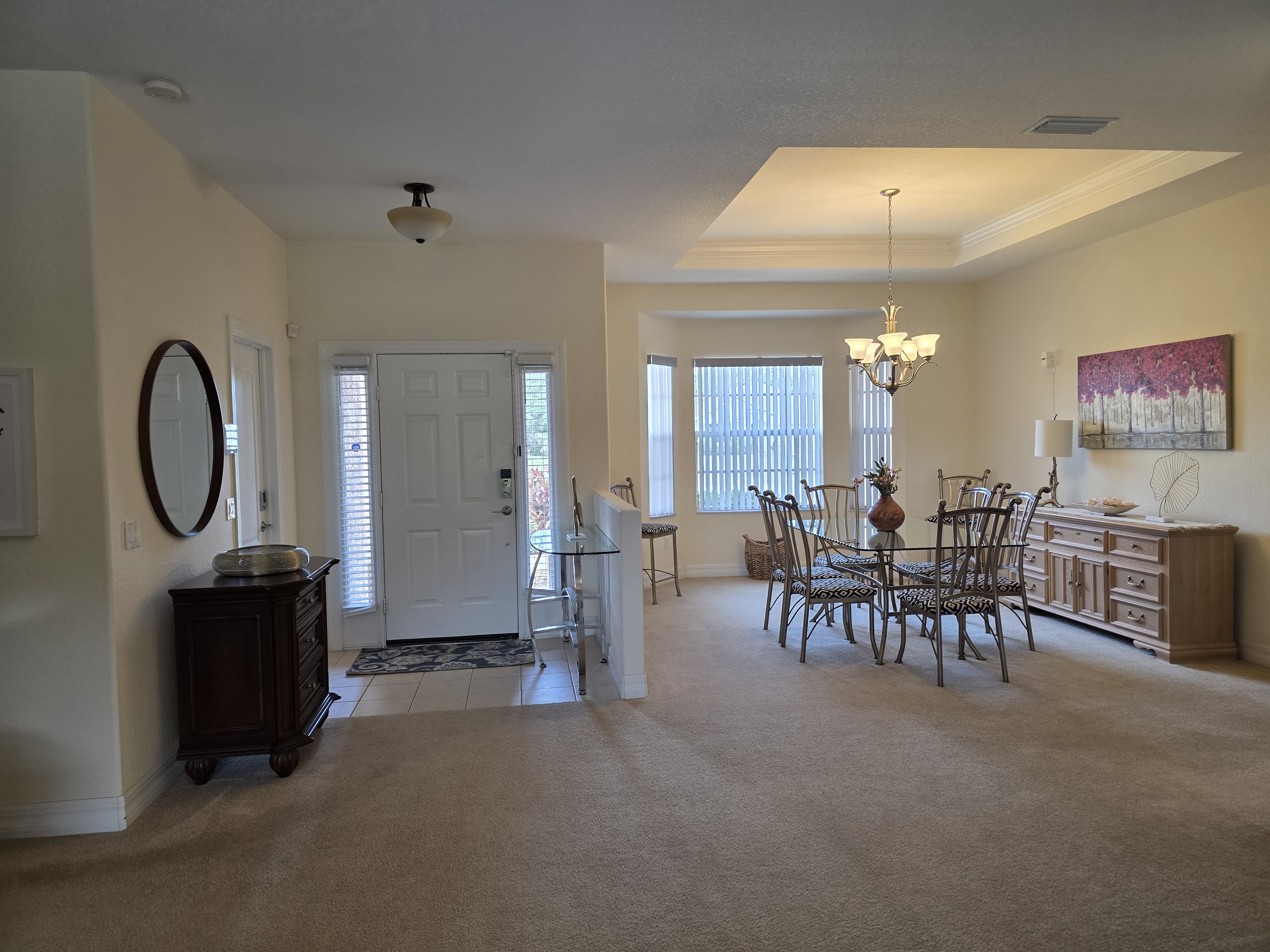 Entry and dining room view