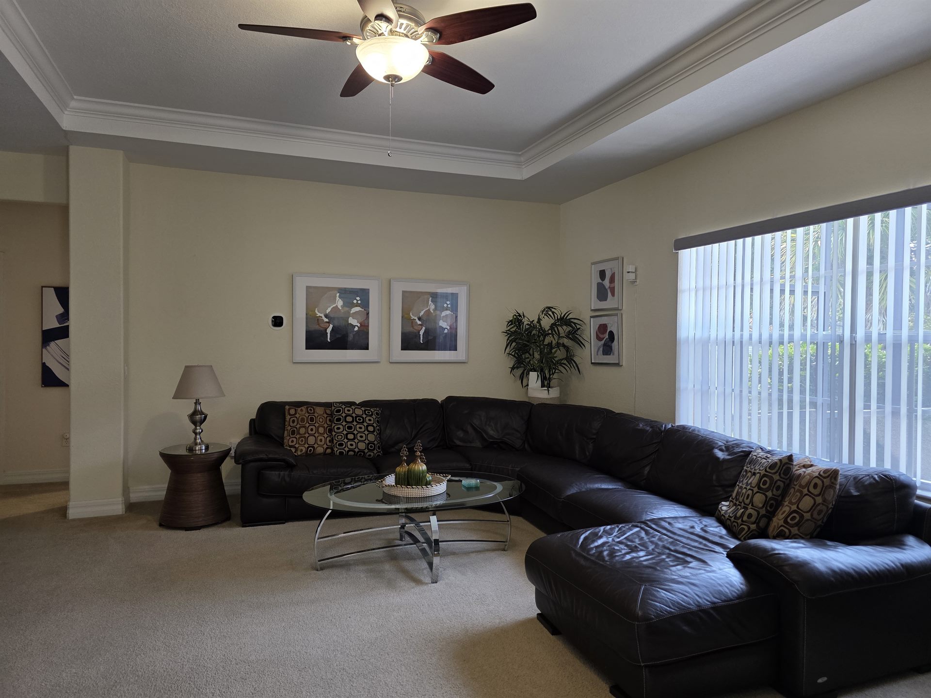 Family room sectional and coffee table
