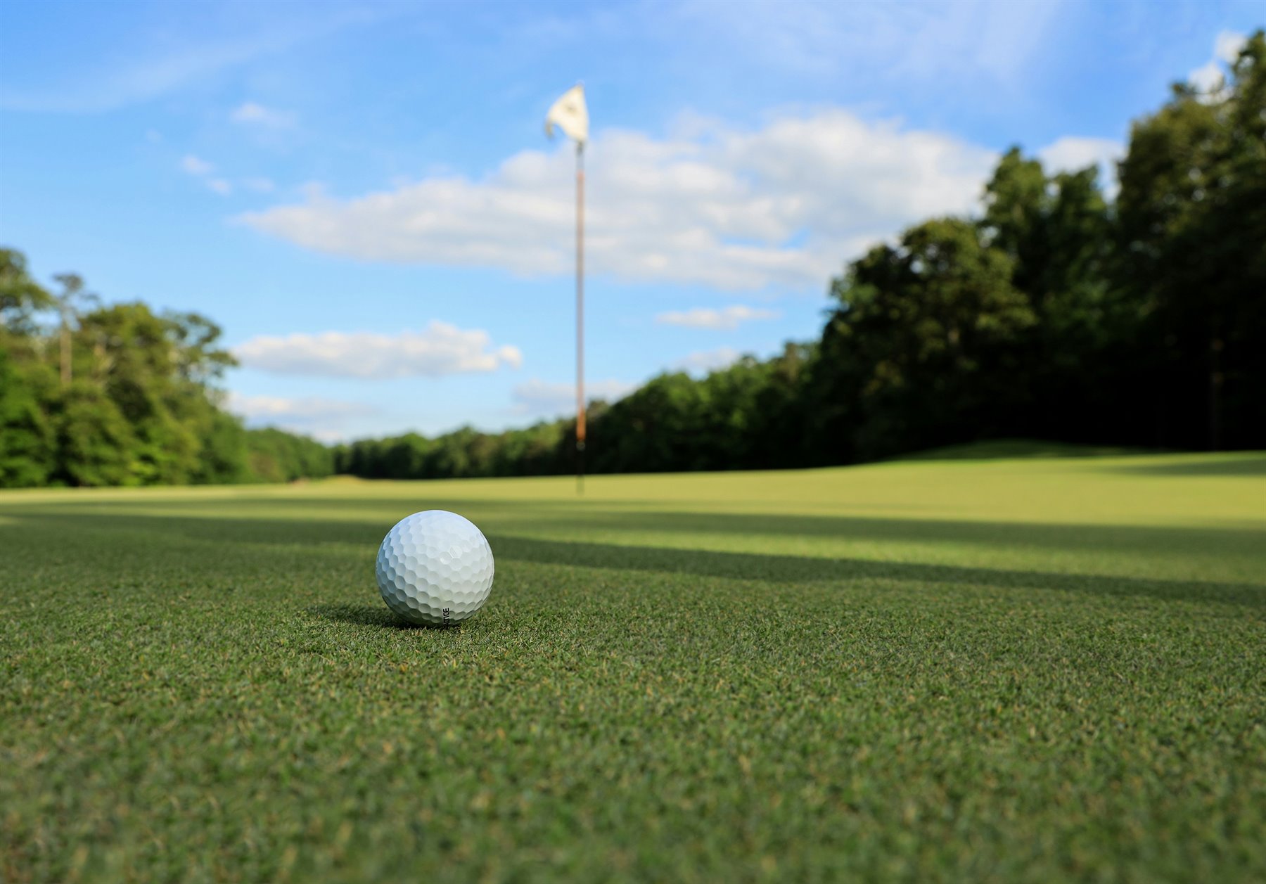 Golf ball set on a tee