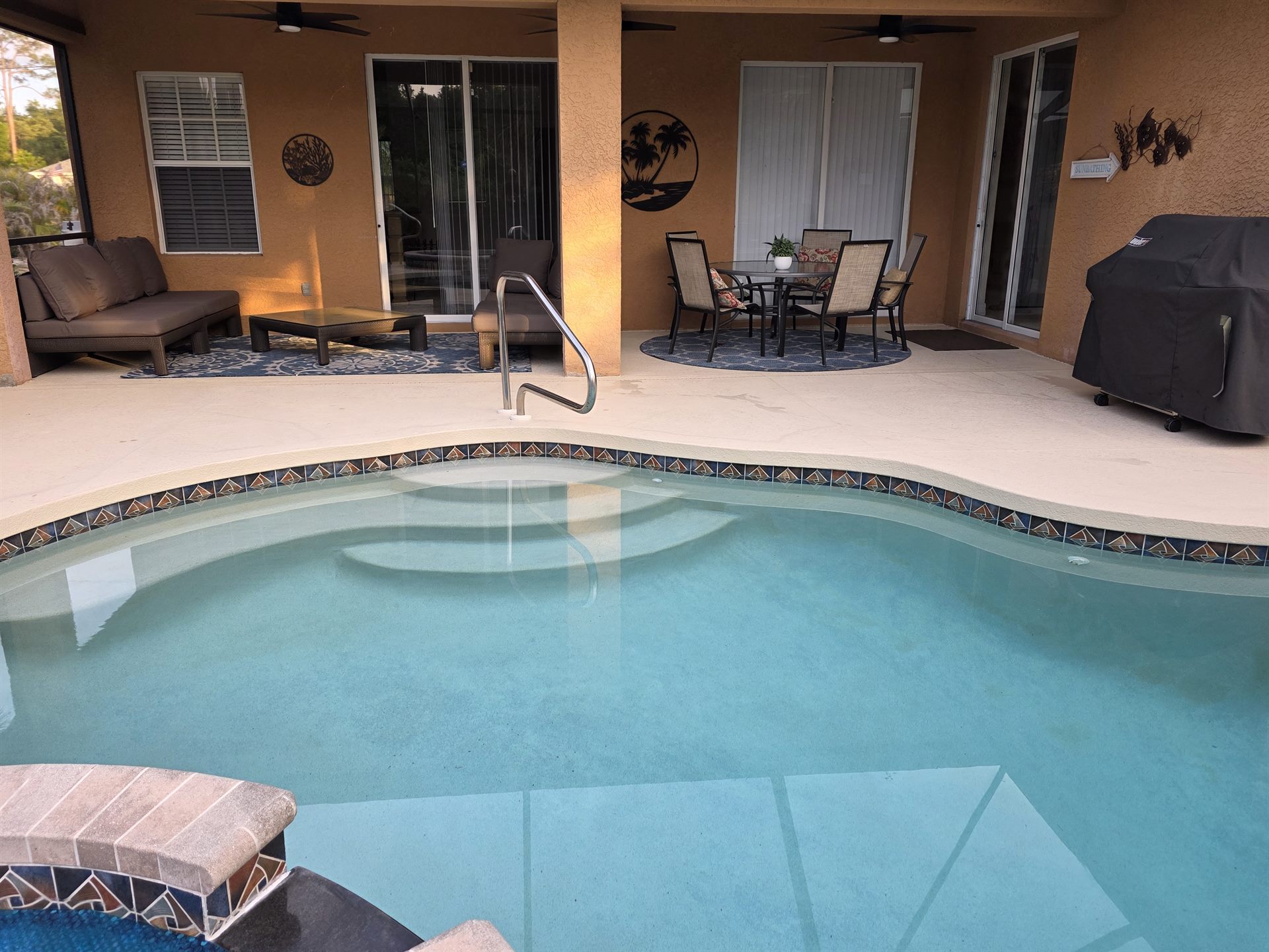 Pool and covered lanai seating