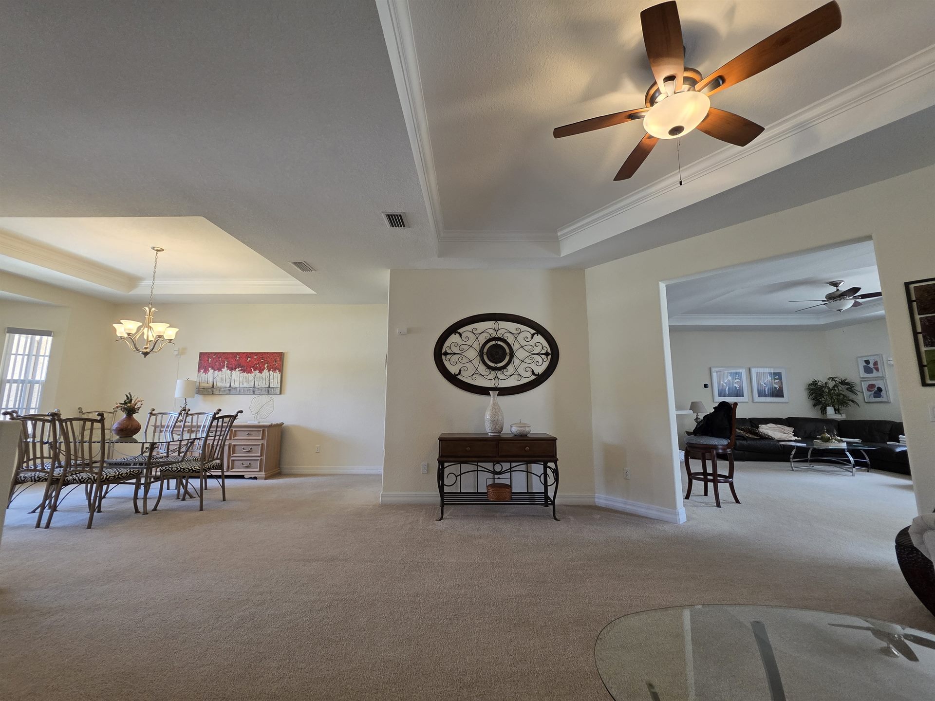 Living room and dining area view