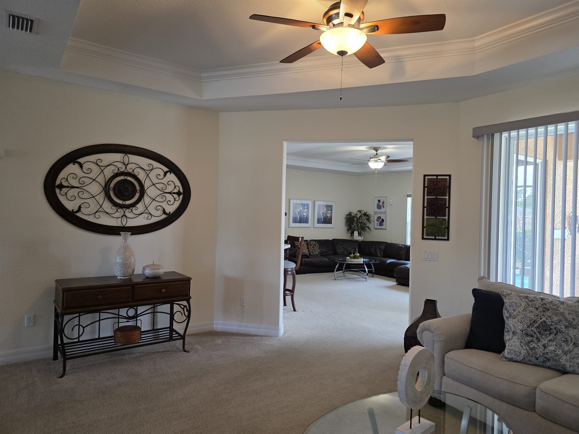 Living room view toward the family room
