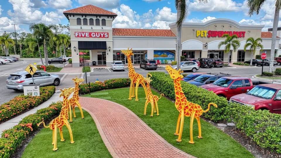 Aerial view of Cocoplum Village Shops in North Port